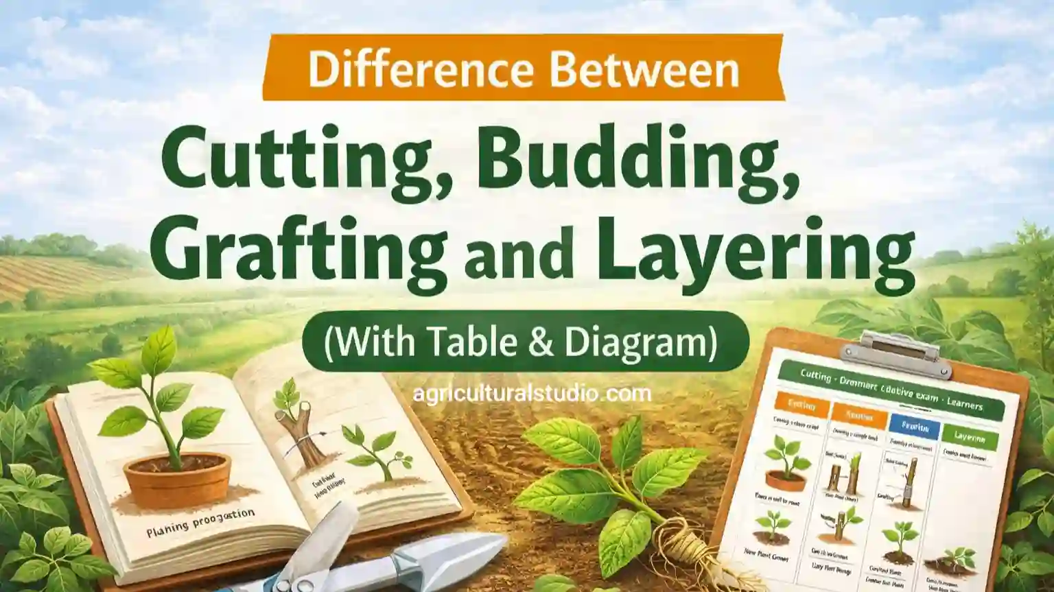 Difference Between Cutting, Budding, Grafting and Layering
