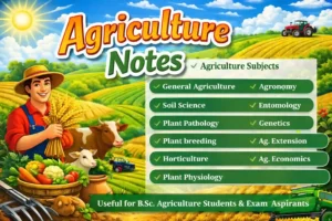 Agriculture notes for ICAR and BSc Agriculture students